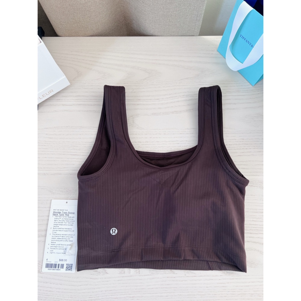 SET Lululemon Wunder Train Ribbed Espresso Size 4 - Picture 3 of 7